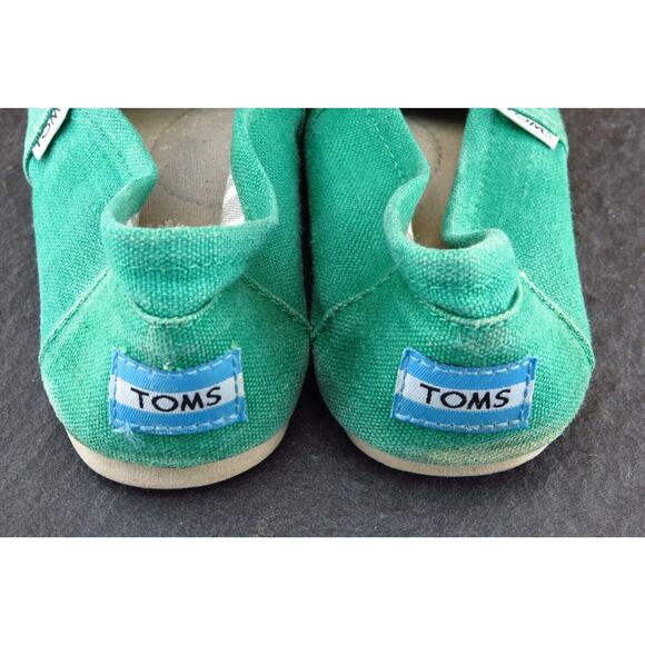 Toms Size 6.5 M‎ Round Toe Green Flats Fabric Women - Picture 5 of 7